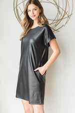 Black Faux Leather Dress