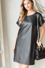 Black Faux Leather Dress