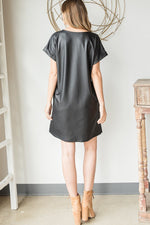 Black Faux Leather Dress