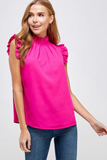 Elise Ruffled Neck Top