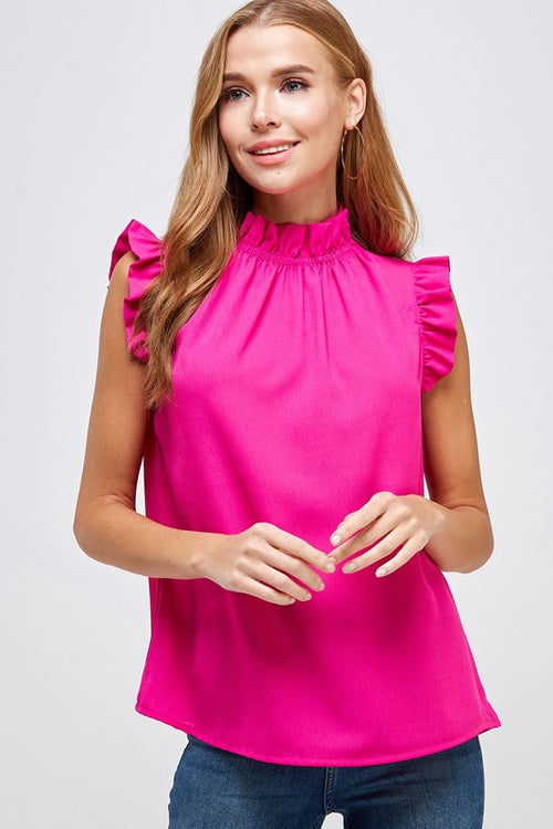 Elise Ruffled Neck Top