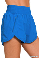 Windbreaker Smocked Waistband Shorts