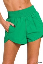 Windbreaker Smocked Waistband Shorts