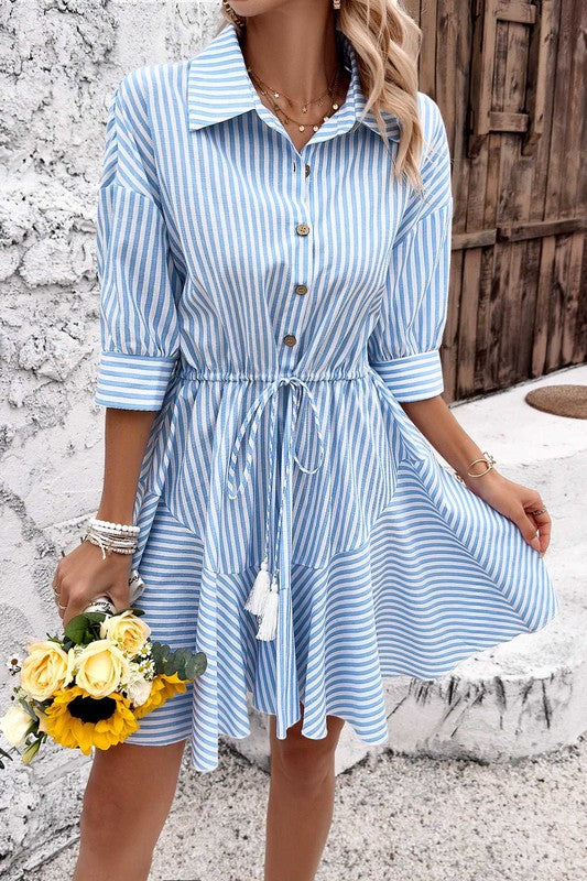 Striped Shirt Dress