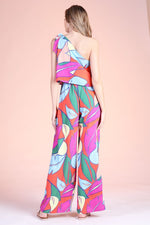 Liz Tropical Print Jumpsuit