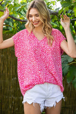 Charlie Pink Flutter Sleeve or Oversized Top